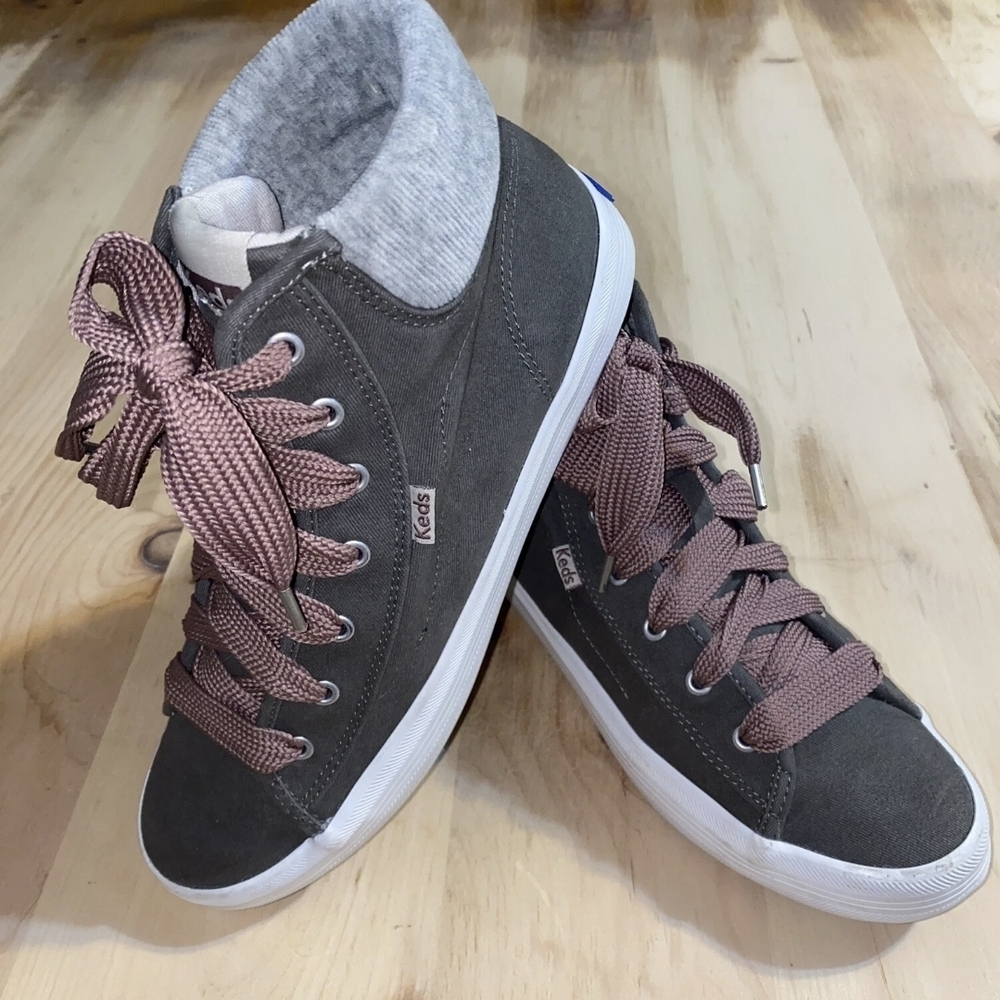 Keds Women's Kickstart Hi TRX Sneaker - Soft Twill Green/Gray US Size 8.5